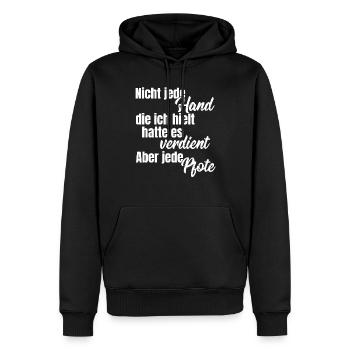Nicht jede hat hatte es verdient, aber jede Pfote! - Männer Premium Bio Hoodie - Schwarz - Vorne - Nico (187cm)
