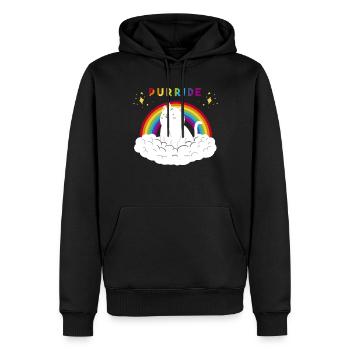 Schwul Lesbisch Regenbogen LGBT Gay Pride Geschenk - Männer Premium Bio Hoodie - Schwarz - Vorne - Nico (187cm)