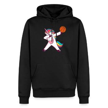 unicornbasketball - Sweat à capuche Premium bio Homme - noir - Devant - Nico (187cm)