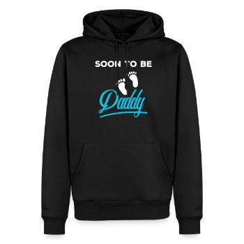 Bientôt père! L'enfant de cadeau de papa Expectant arrive - Sweat à capuche Premium bio Homme - noir - Devant - Nico (187cm)