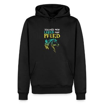 Je déteste ma vie sans cadeau de cheval - Sweat à capuche Premium bio Homme - noir - Devant - Nico (187cm)