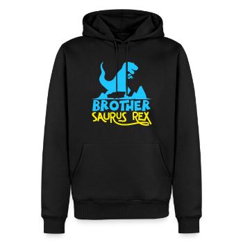Frère Saurus Rex - Funny Dinosaur Graphic - Sweat à capuche Premium bio Homme - noir - Devant - Nico (187cm)