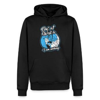 Surf surf surf board vintage mer vacances - Sweat à capuche Premium bio Homme - noir - Devant - Nico (187cm)
