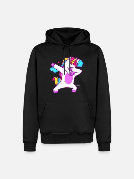 Nettes eintauchendes Einhorn - lustiges Geschenk - Männer Premium Bio Hoodie - Schwarz