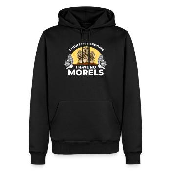 Champignon drôle je chasse les champignons, je n’ai pas de morels - Sweat à capuche Premium bio Homme - noir - Devant - Nico (187cm)