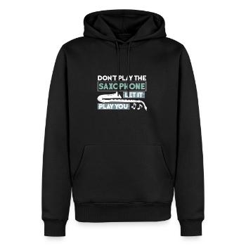 Saxophon Geschenkidee für Saxophonisten - Männer Premium Bio Hoodie - Schwarz - Vorne - Nico (187cm)