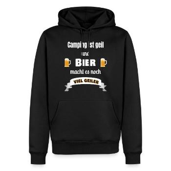 Camping Zelten Bier Freizeit Lagerfeuer Wald - Männer Premium Bio Hoodie - Schwarz - Vorne - Nico (187cm)