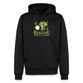 Cadeau drôle de saison de chasse aux champignons - Sweat à capuche Premium bio Homme - noir - Devant - Nico (187cm)
