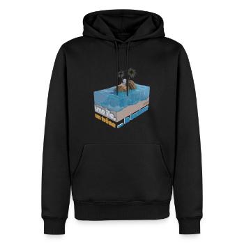 Une île, un trône ... le bonheur ! - Sweat à capuche Premium bio Homme - noir - Devant - Nico (187cm)