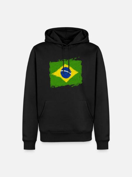 Brazilian Flagge - Männer Premium Bio Hoodie - Schwarz