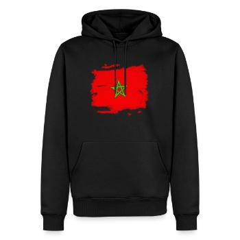 Drapeau du Maroc - Sweat à capuche Premium bio Homme - noir - Devant - Nico (187cm)