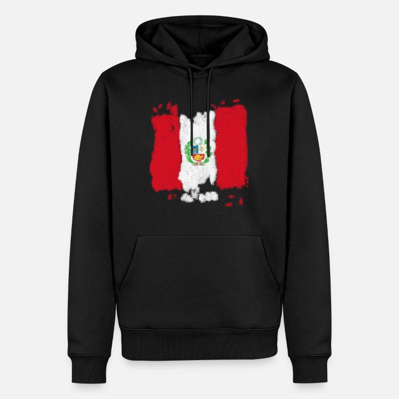 Drapeau du Pérou - Sweat à capuche Premium bio Homme - noir