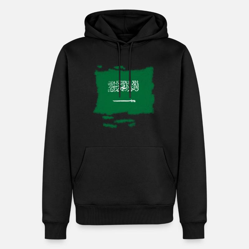 Drapeau de l'Arabie Saoudite - Sweat à capuche Premium bio Homme - noir