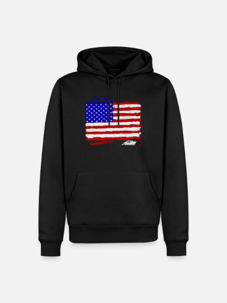 USA flag - Men’s Premium Organic Hoodie - black