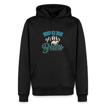 Amis ours et amoureux de la nature - Sweat à capuche Premium bio Homme - noir - Devant - Nico (187cm)