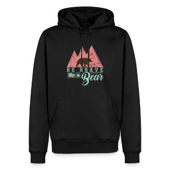 Bär als Geschenk für Freunde und Naturliebhaber - Männer Premium Bio Hoodie - Schwarz - Vorne - Nico (187cm)