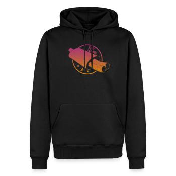 Idée cadeau rétro tuning voiture échappement - Sweat à capuche Premium bio Homme - noir - Devant - Nico (187cm)