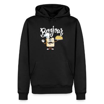 Bonjour Français Toast Pauvre Chevalier T-shirt - Sweat à capuche Premium bio Homme - noir - Devant - Nico (187cm)
