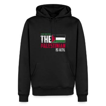 N'ayez pas peur que le Palestinien soit là - Sweat à capuche Premium bio Homme - noir - Devant - Nico (187cm)