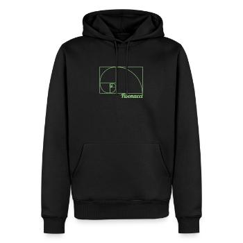 Mathe Lehrer Fibonacci Tshirt Geschenk in mint - Männer Premium Bio Hoodie - Schwarz - Vorne - Nico (187cm)