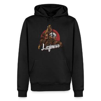 Idée de paresse paresse - Sweat à capuche Premium bio Homme - noir - Devant - Nico (187cm)