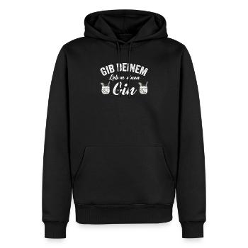 Gib deinem Leben einen Gin - Männer Premium Bio Hoodie - Schwarz - Vorne - Nico (187cm)