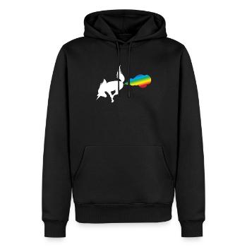 Ich furze Regenbögen - Einhorn - Männer Premium Bio Hoodie - Schwarz - Vorne - Nico (187cm)