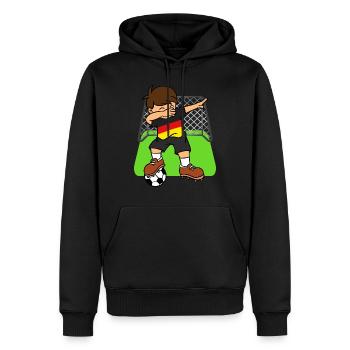 Allemagne Football Ball Dabbing Kid Football allemand - Sweat à capuche Premium bio Homme - noir - Devant - Nico (187cm)
