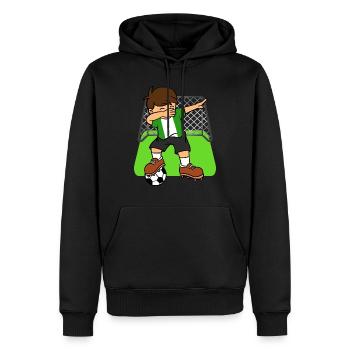 Nigeria-Fußball, der Kind Nigerian Football abtupft - Männer Premium Bio Hoodie - Schwarz - Vorne - Nico (187cm)