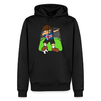 Ballon de football de l'Islande Dabbing Kid Island Island Football - Sweat à capuche Premium bio Homme - noir - Devant - Nico (187cm)