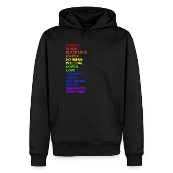 Science is Real - LGBT - Men’s Premium Organic Hoodie - black - Front - Nico (187cm)