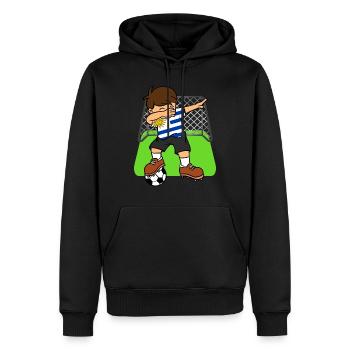 Uruguay Football Ball Dabbing Kid Football uruguayen - Sweat à capuche Premium bio Homme - noir - Devant - Nico (187cm)