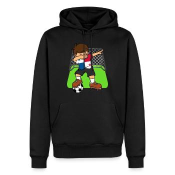Panama-Fußball, der Kinderpanama-Fußball abtupft - Männer Premium Bio Hoodie - Schwarz - Vorne - Nico (187cm)