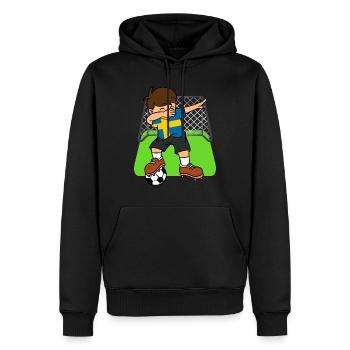 Suède Soccer Ball Dabbing Kid Suédois Football - Sweat à capuche Premium bio Homme - noir - Devant - Nico (187cm)