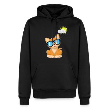 Katze Sonnenbrille comic Kawaii Geschenk kinder - Männer Premium Bio Hoodie - Schwarz - Vorne - Nico (187cm)