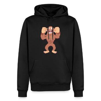 Bigfoot Sasquatch Yeti Shirt cadeau - Sweat à capuche Premium bio Homme - noir - Devant - Nico (187cm)