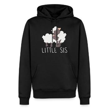 Petite soeur - Sweat à capuche Premium bio Homme - noir - Devant - Nico (187cm)