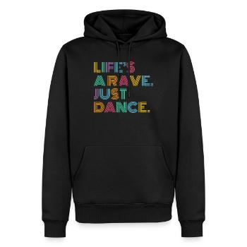 Das Leben ist ein Rave Tanzen Musik Bunt Geschenk - Männer Premium Bio Hoodie - Schwarz - Vorne - Nico (187cm)