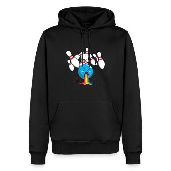 Kegeln Bowling Regenbogen - Männer Premium Bio Hoodie - Schwarz - Vorne - Nico (187cm)