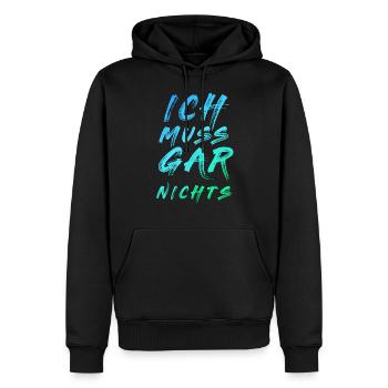 Je dois dire absolument rien dire dire cool - Sweat à capuche Premium bio Homme - noir - Devant - Nico (187cm)