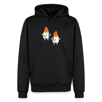 Funny Camping Kids Marshmallow Shirt Gift - Men’s Premium Organic Hoodie - black - Front - Nico (187cm)