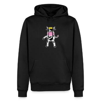 Floss Dance Déplacer Cow - Sweat à capuche Premium bio Homme - noir - Devant - Nico (187cm)