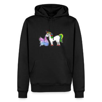 Unicorn vomir sur l'idée de cadeau d'enfants - Sweat à capuche Premium bio Homme - noir - Devant - Nico (187cm)