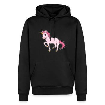 Unicorn rose fiers enfants fille idée cadeau - Sweat à capuche Premium bio Homme - noir - Devant - Nico (187cm)