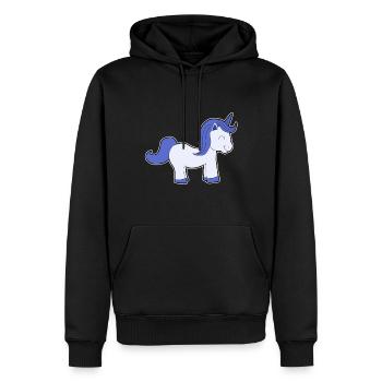 Cheveux bleus licorne bébé enfants fille cadeau - Sweat à capuche Premium bio Homme - noir - Devant - Nico (187cm)