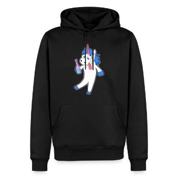 Unicorn ivrogne alcool idée cadeau - Sweat à capuche Premium bio Homme - noir - Devant - Nico (187cm)