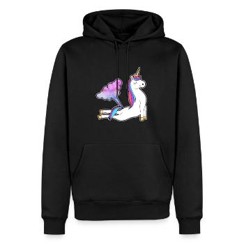 pupsendes Einhorn Cobra Yoga - Männer Premium Bio Hoodie - Schwarz - Vorne - Nico (187cm)