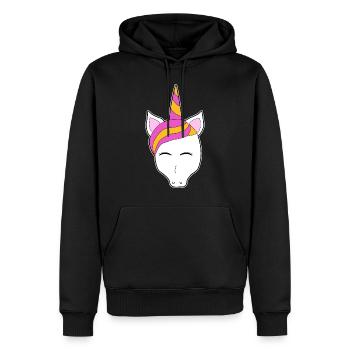 Einhorn Turban Haarband bad hair day Geschenk Idee - Männer Premium Bio Hoodie - Schwarz - Vorne - Nico (187cm)