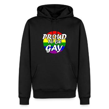 Proud to be gay - Männer Premium Bio Hoodie - Schwarz - Vorne - Nico (187cm)