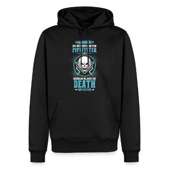 Pipefitter's Warning - Men’s Premium Organic Hoodie - black - Front - Nico (187cm)